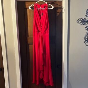 White House Black Market Vibrant Red High Low Dress